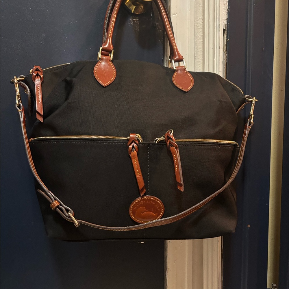 Black Tote Bag with Red Interior Dooney & Burke